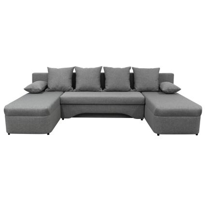Sofá rinconero universal en forma de U tapizado y plegable ALMEIDA gris