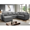 Sofá rinconero universal en forma de U tapizado y plegable SEYA gris
