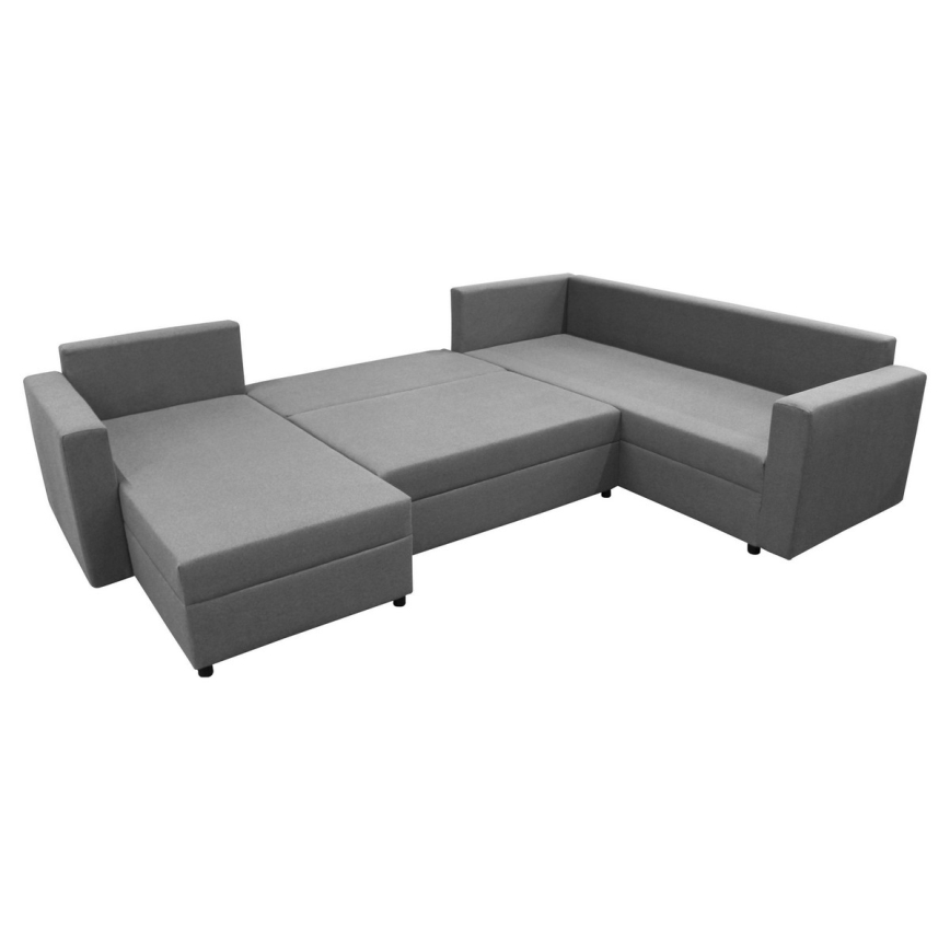 Sofá rinconero universal en forma de U tapizado y plegable SEYA gris