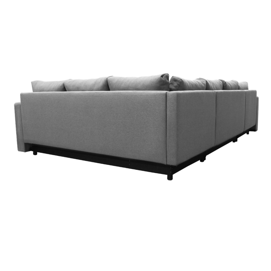 Sofá rinconero universal en forma de U tapizado y plegable SEYA gris