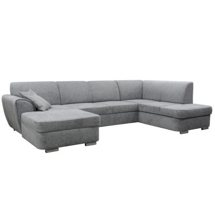 Sofá seccional en U convertible con espacio de almacenamiento SERPA, orientación derecha, gris