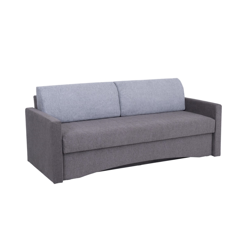 Sofá tapizado plegable de tres plazas con reposabrazos PAUL gris