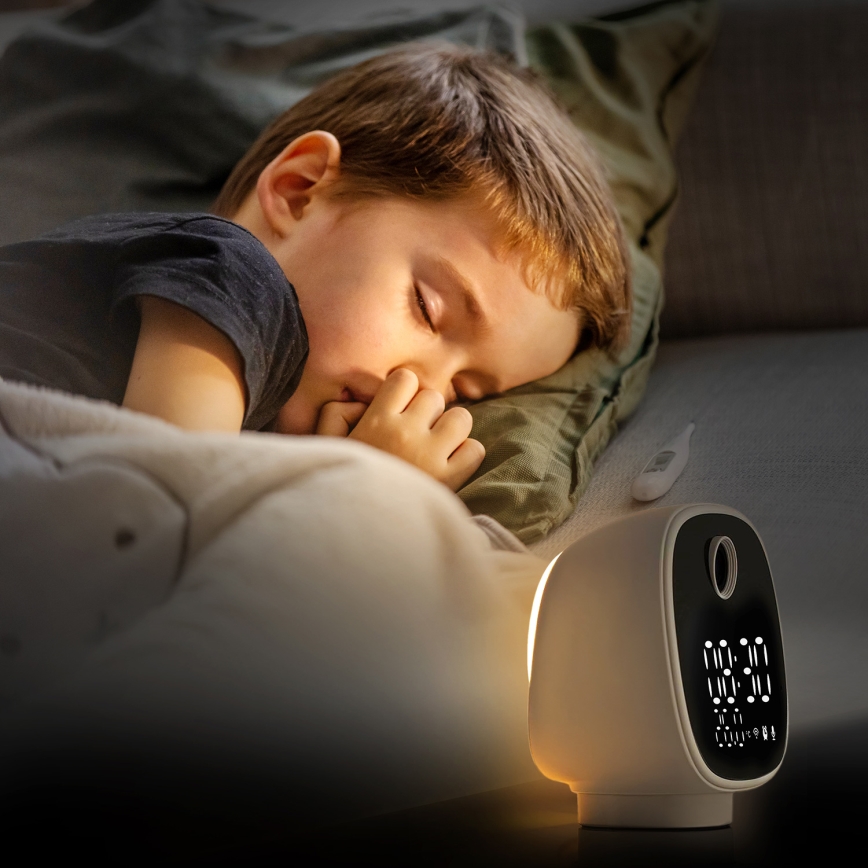 Cámara inteligente con despertador, termómetro y luz LED 1296p 3Mpx 5V Wi-Fi Tuya IP65