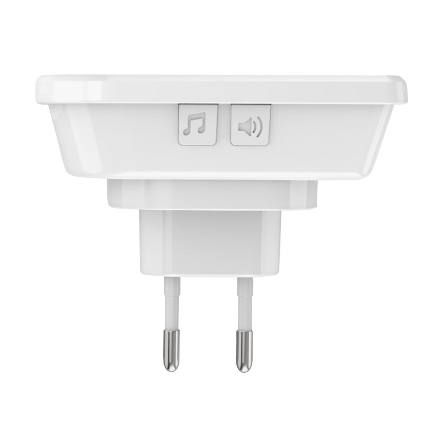 Set 2x Timbre inalámbrico para toma de corriente 230V IP56 blanco