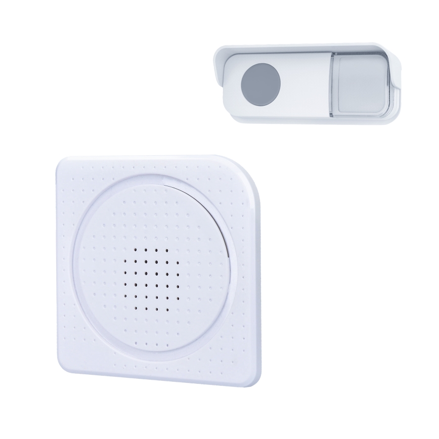 Timbre inalámbrico a pilas 3V/3xAA IP44 blanco