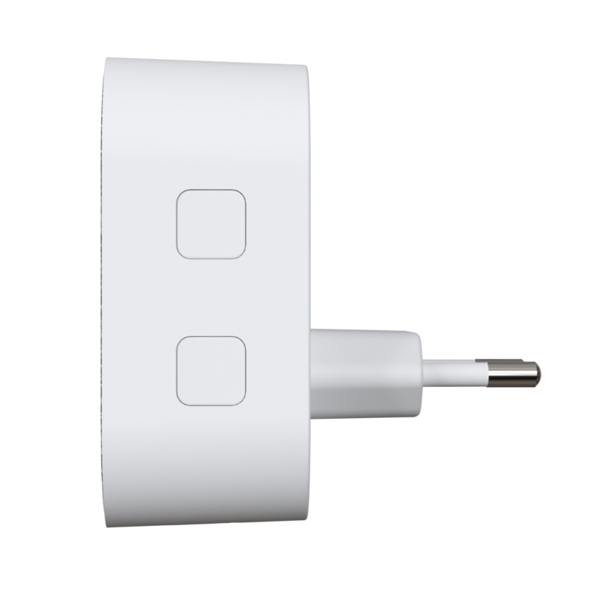 Timbre inalámbrico con enchufe integrado 230V + 2x botón IP44 blanco