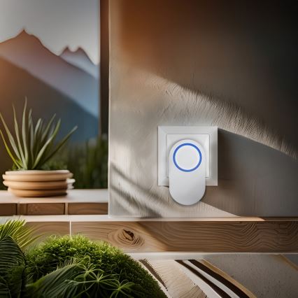 Timbre inalámbrico con enchufe integrado 230V IP56 blanco