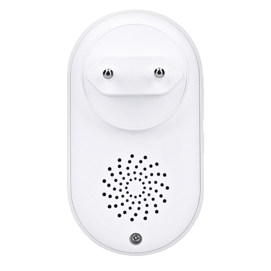 Timbre inalámbrico con enchufe integrado 230V IP56 blanco