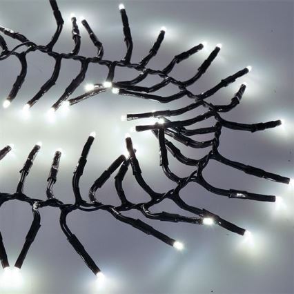 Cadena LED para exterior 576 LEDs/8 funciones 8 m IP44 blanco frío + mando a distancia