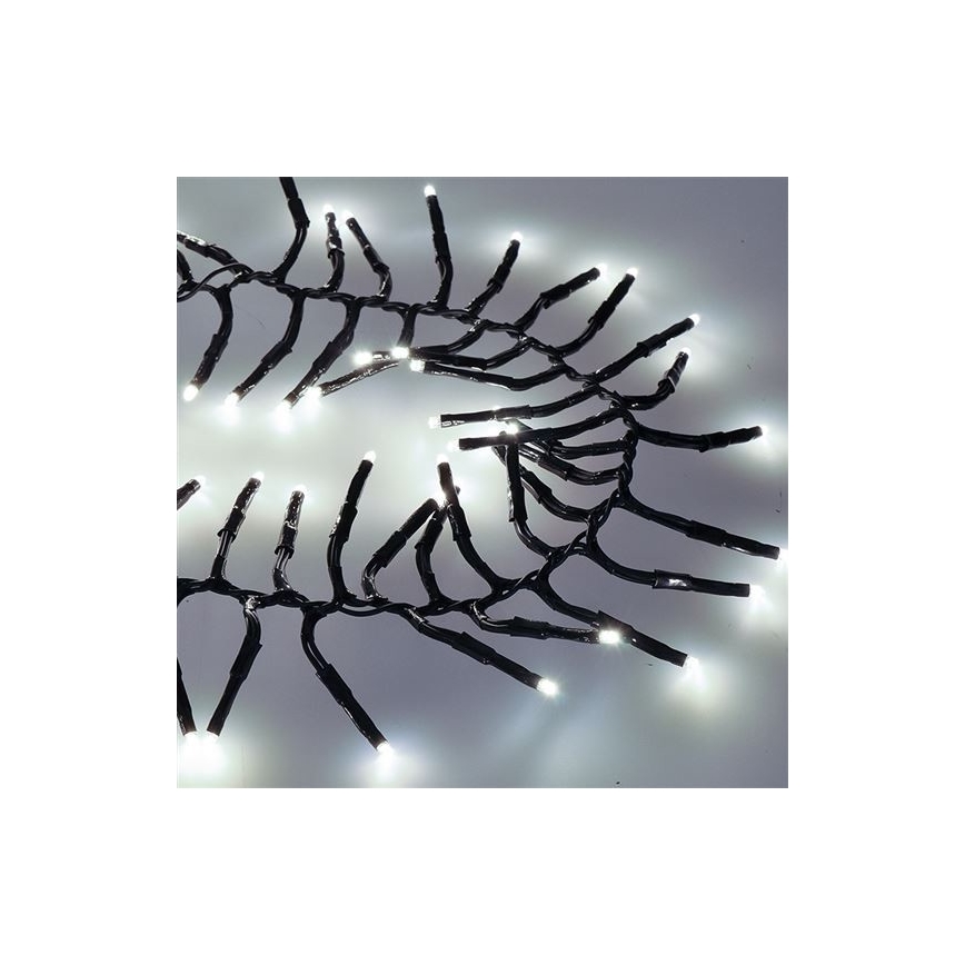 Cadena LED para exterior 576 LEDs/8 funciones 8 m IP44 blanco frío + mando a distancia
