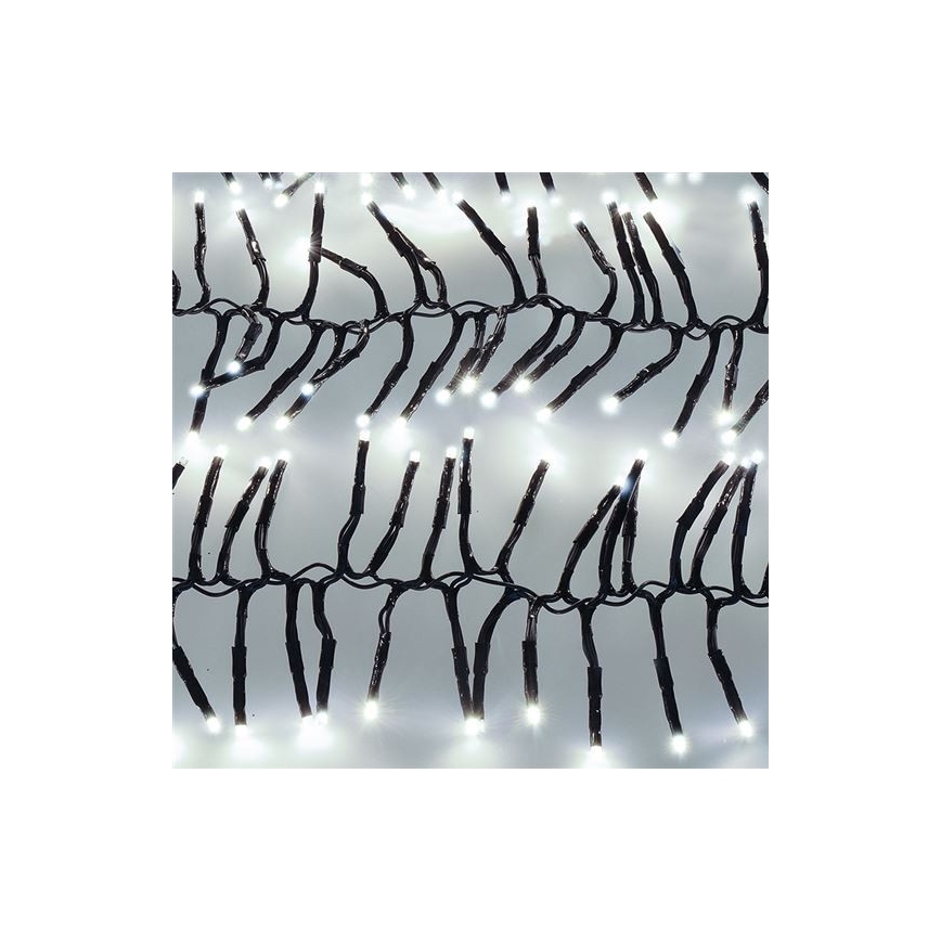 Cadena LED para exterior 576 LEDs/8 funciones 8 m IP44 blanco frío + mando a distancia