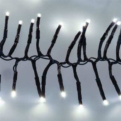 Cadena LED para exterior 576 LEDs/8 funciones 8 m IP44 blanco frío + mando a distancia