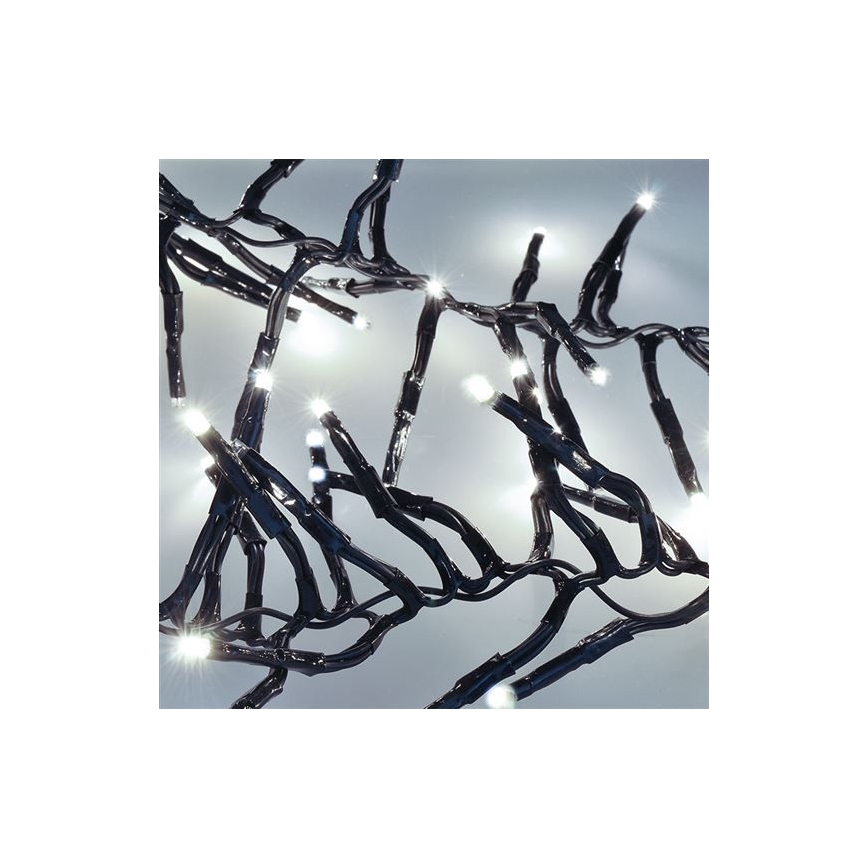 Cadena LED para exterior 576 LEDs/8 funciones 8 m IP44 blanco frío + mando a distancia
