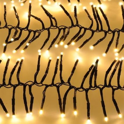 Cadena de Navidad LED para exteriores 576xLED/8 funciones 8m IP44 blanco cálido + mando a distancia