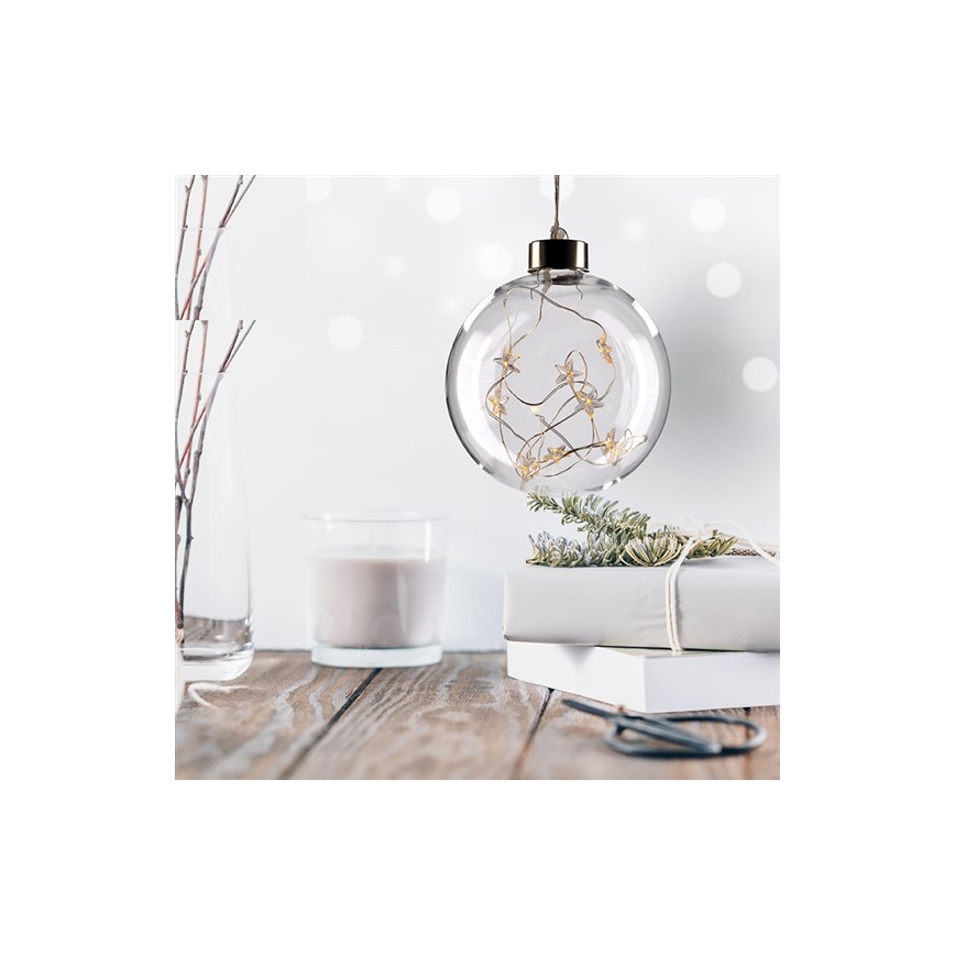 LED Bola navideña 10xLED/2xAA