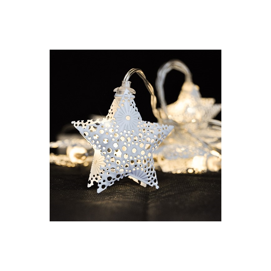Cadena navideña de LEDs 10xLED/2xAA 2m blanco cálido