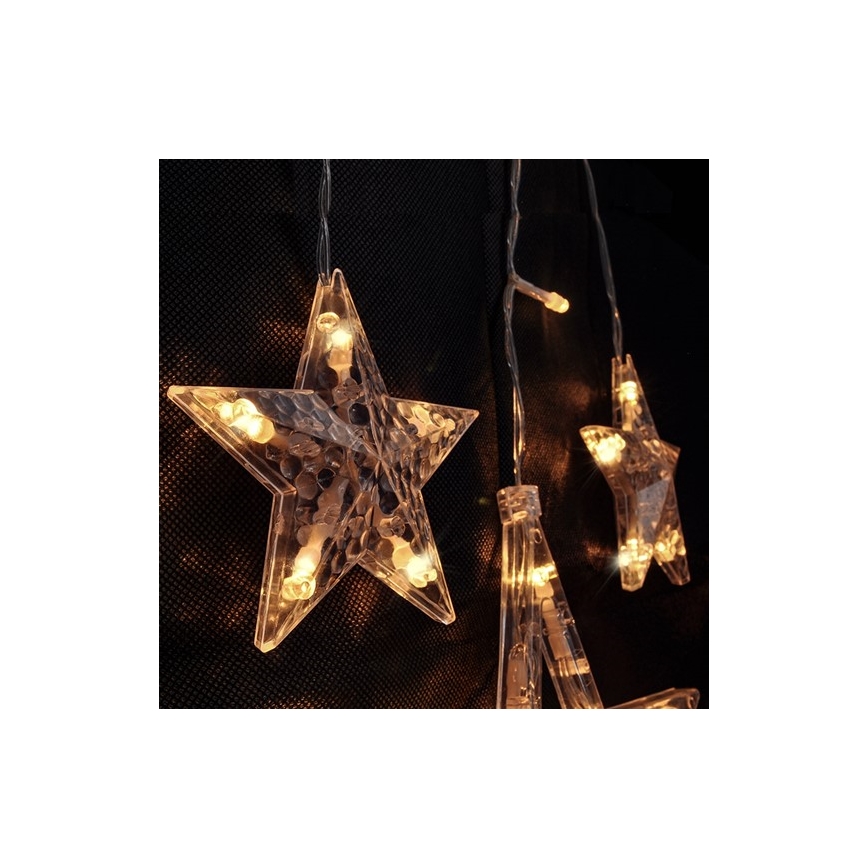 LED Cadena de navidad estrellas 77xLED/3xAA