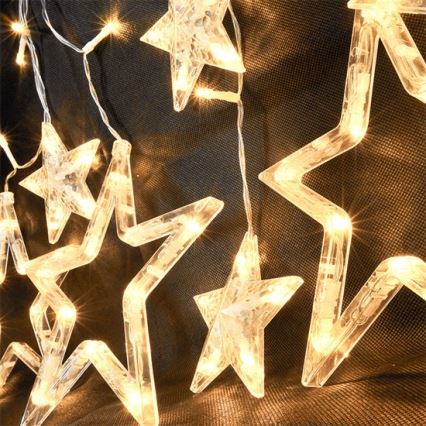 LED Cadena de navidad estrellas 77xLED/3xAA