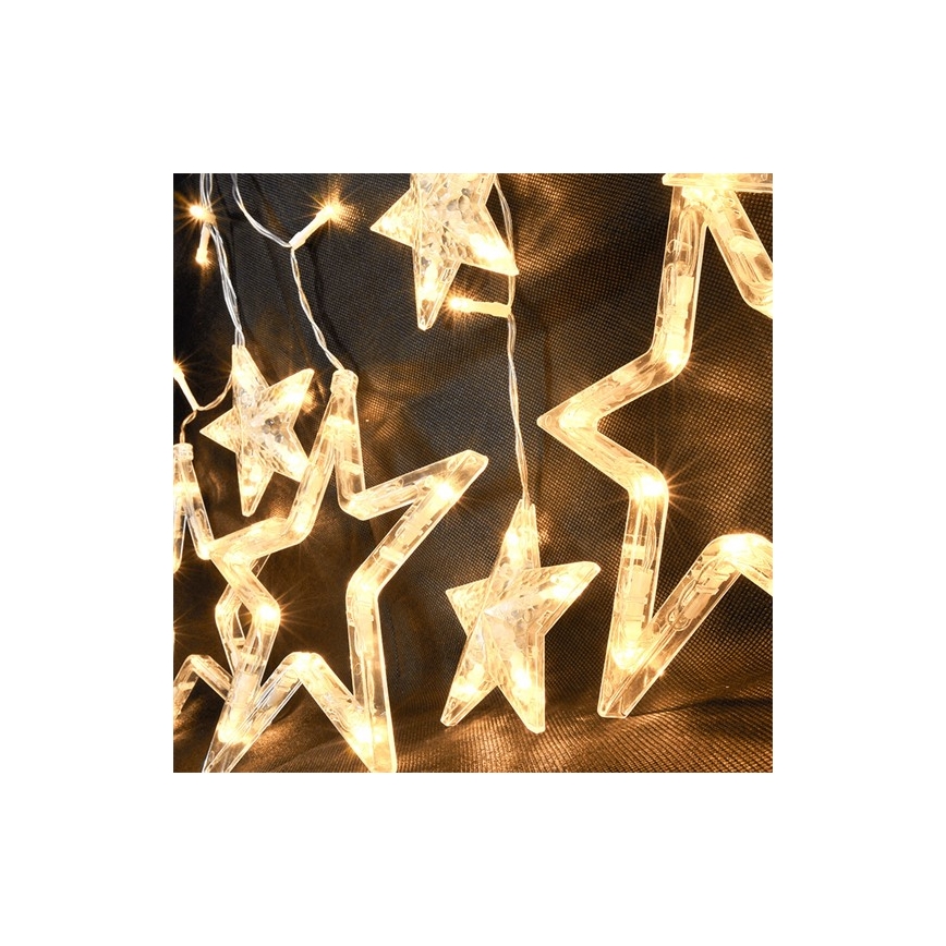 LED Cadena de navidad estrellas 77xLED/3xAA
