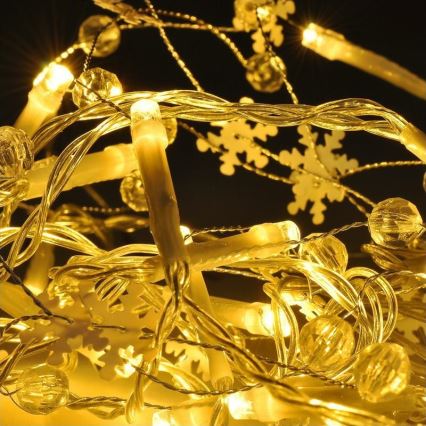 Cadena navideña de LEDs 20xLED/2xAA 2m blanco cálido