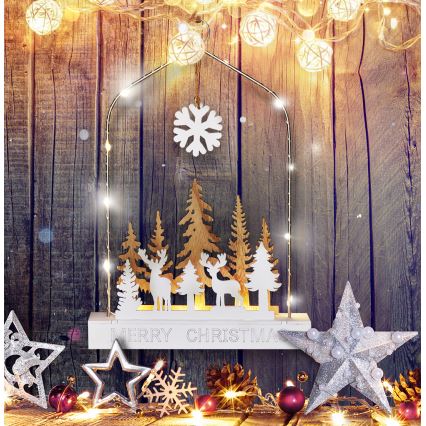 Decoración de Navidad LED LED/2xAA bosque con ciervos