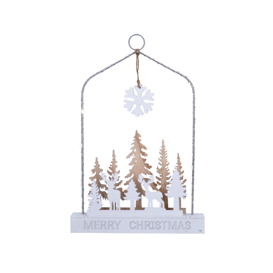 Decoración de Navidad LED LED/2xAA bosque con ciervos