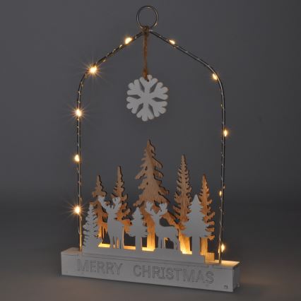Decoración de Navidad LED LED/2xAA bosque con ciervos