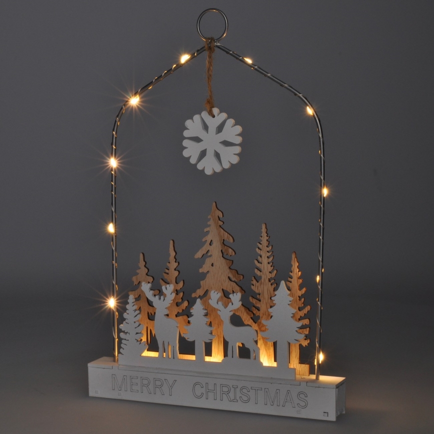 Decoración de Navidad LED LED/2xAA bosque con ciervos