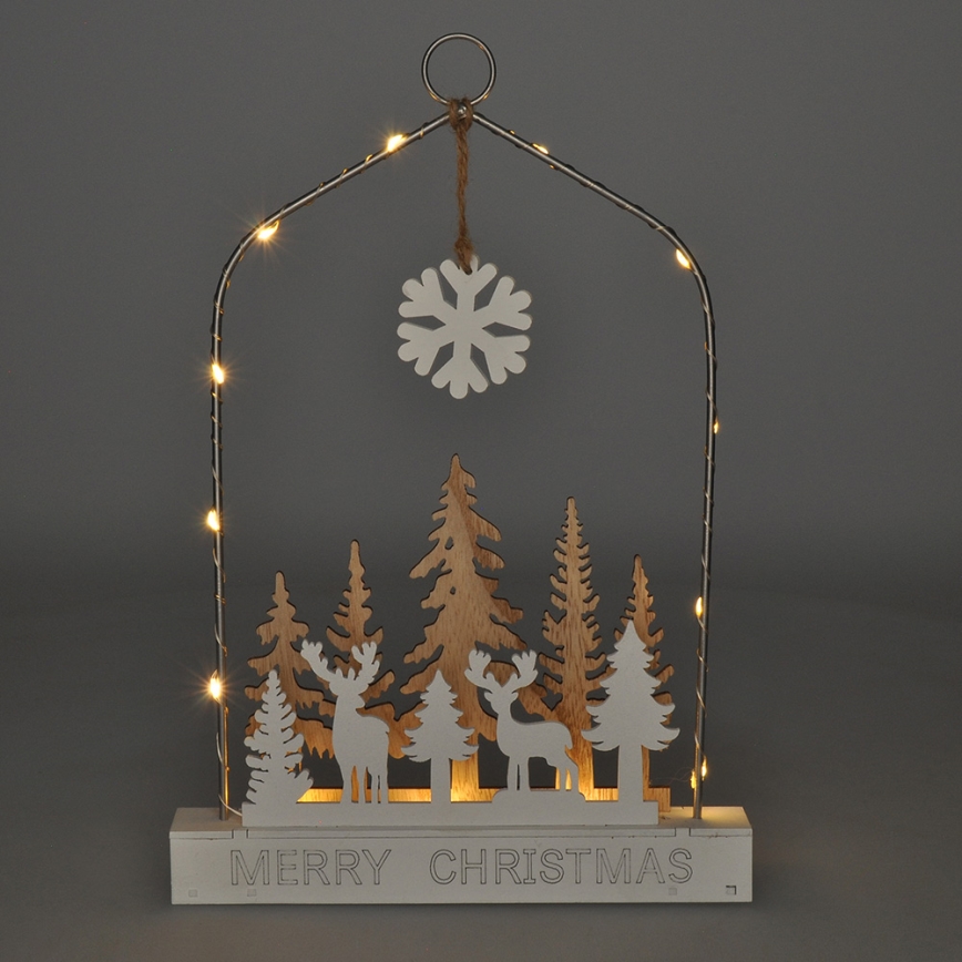 Decoración de Navidad LED LED/2xAA bosque con ciervos