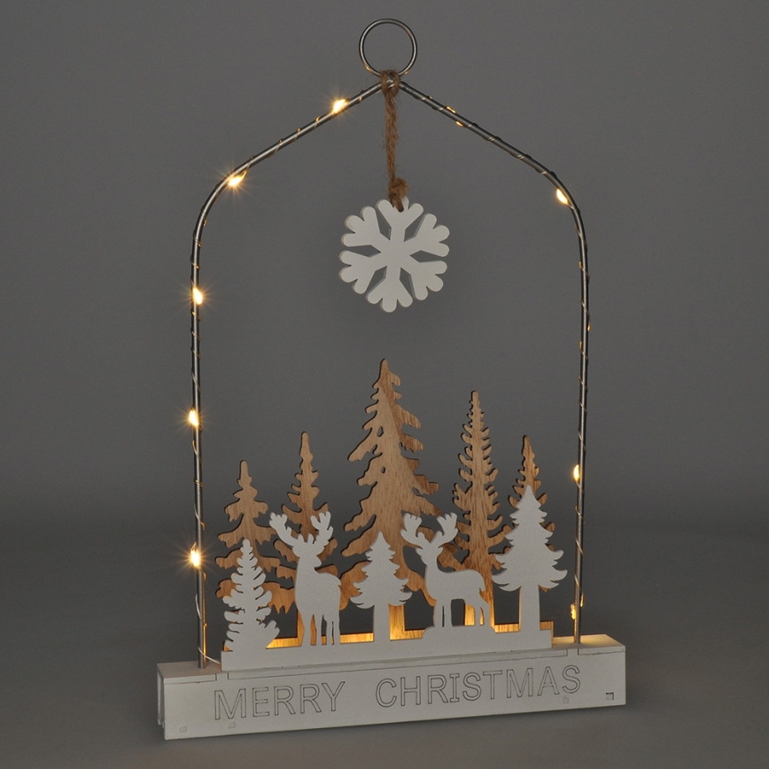 Decoración de Navidad LED LED/2xAA bosque con ciervos