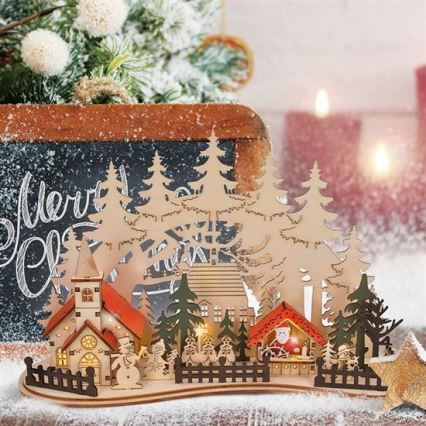 Decoración de Navidad LED LED/2xAAA ciudad