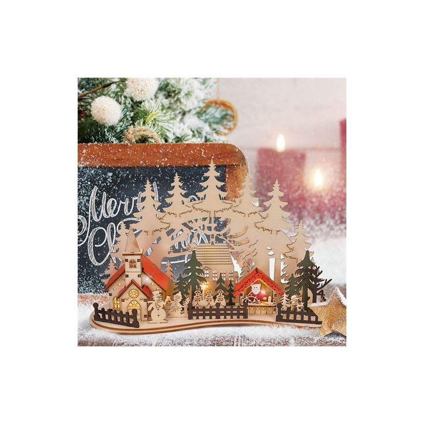 Decoración de Navidad LED LED/2xAAA ciudad