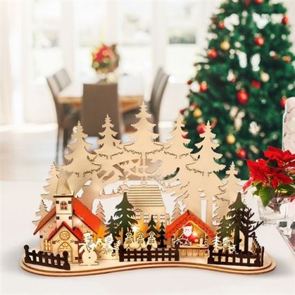 Decoración de Navidad LED LED/2xAAA ciudad