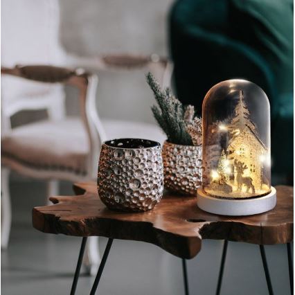 Decoración navideña LED LED/2xAAA paisaje nevado con una casa