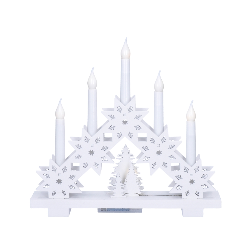 Candelabro LED de Navidad 5xLED/2xAA blanco cálido