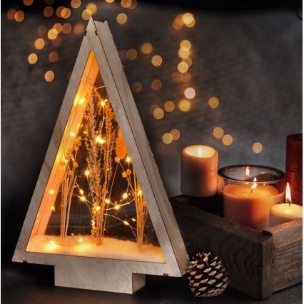 Decoración navideña LED LED/2xAA flores de invierno cubiertas de nieve