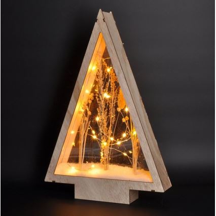 Decoración navideña LED LED/2xAA flores de invierno cubiertas de nieve