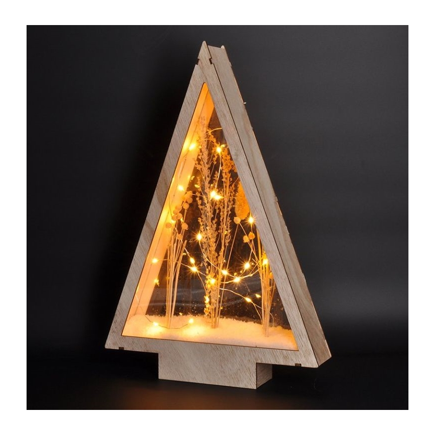 Decoración navideña LED LED/2xAA flores de invierno cubiertas de nieve