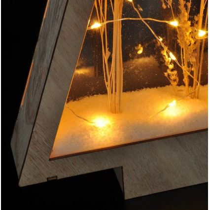 Decoración navideña LED LED/2xAA flores de invierno cubiertas de nieve