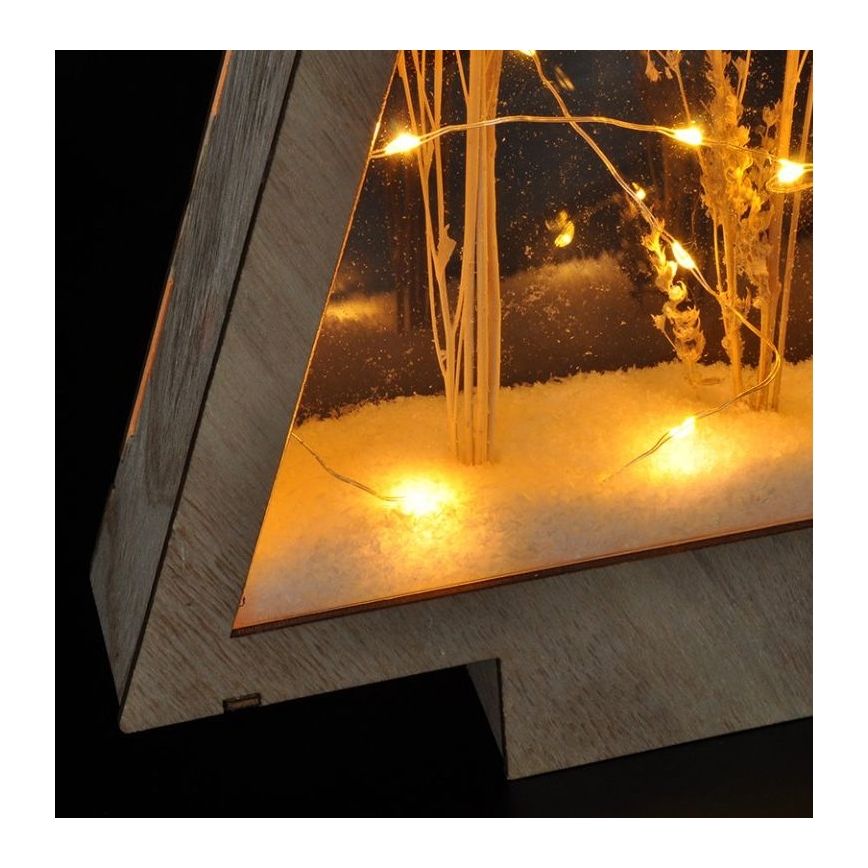 Decoración navideña LED LED/2xAA flores de invierno cubiertas de nieve