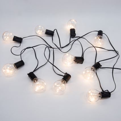 Cadena decorativa LED para exteriores GUIRNALDA 10xLED/3xAA 3m IP44 blanco cálido
