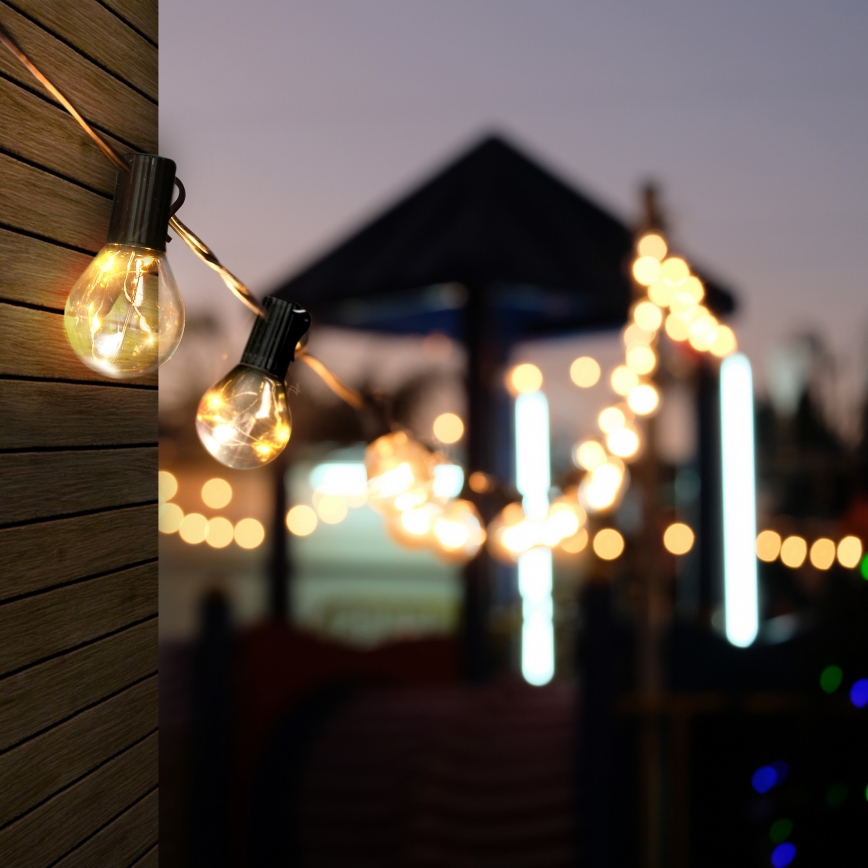 Cadena decorativa LED para exteriores GUIRNALDA 10xLED/3xAA 3m IP44 blanco cálido