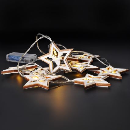 Cadena de luces de Navidad LED 10xLED/2xAA 1,8m blanco cálido