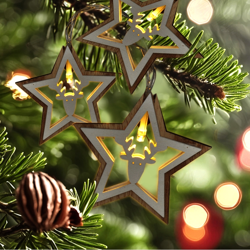 Guirnalda LED 10xLED/2xAA 1,8m blanco cálido