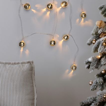 Cadena de luces de Navidad LED 10xLED/2xAA/blanco cálido 1,8m Cascabeles