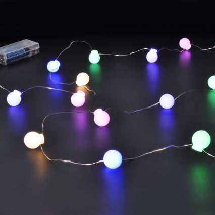 Guirnalda de luces LED, 40 LEDs, 2 pilas AA, 4,3 m, multicolor