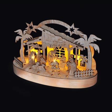 Decoración navideña LED LED/2xAA/blanco cálido belén