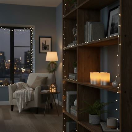 Pack de 4 velas LED de cera natural, LED/1xCR2032, blanco cálido