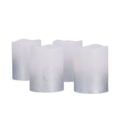 Pack de 4 velas LED de cera natural, LED/1xCR2032, blanco cálido