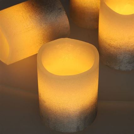 Pack de 4 velas LED de cera natural, LED/1xCR2032, blanco cálido